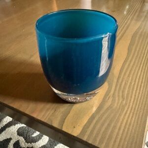 Blue Glassybaby Votive “home sweet home”